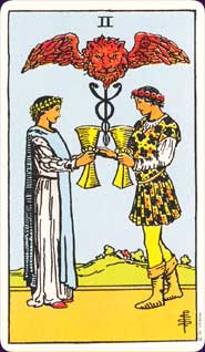 Rider-Waite Tarot Two of Cups Card